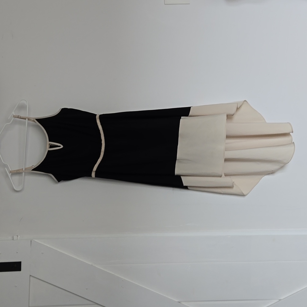 High Low Flowy Dress Black & Ivory